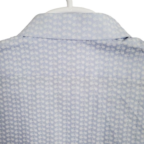 Original Penguin Size XL 17.5 Shirt Heritage Slim Fit Stretch Cotton Bike Print - Picture 11 of 11